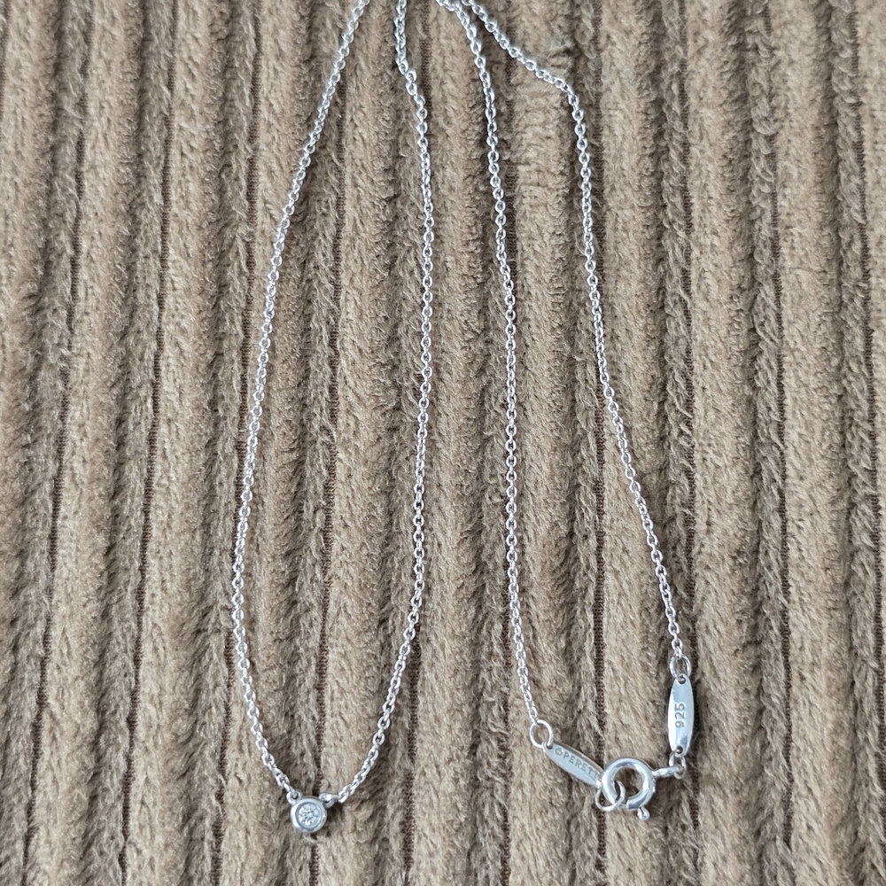 Tiffany & Co. Silver Necklace with Diamond Accent .03
